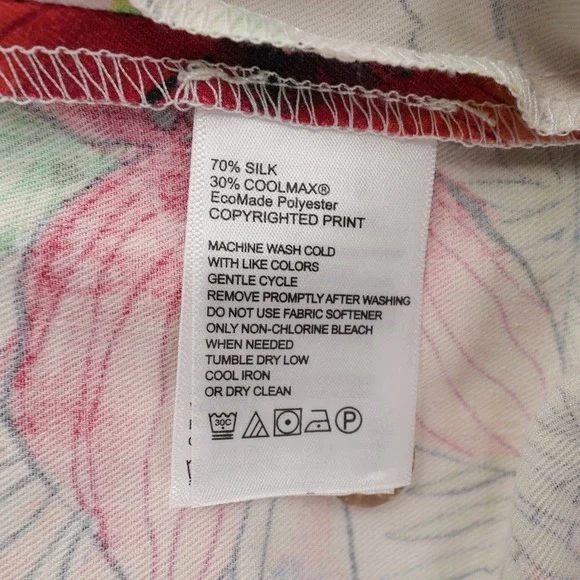 Tommy Bahama IslandZone Mens Tropical Floral Palm Print Silk Blend Shirt XL NEW - Picture 8 of 9